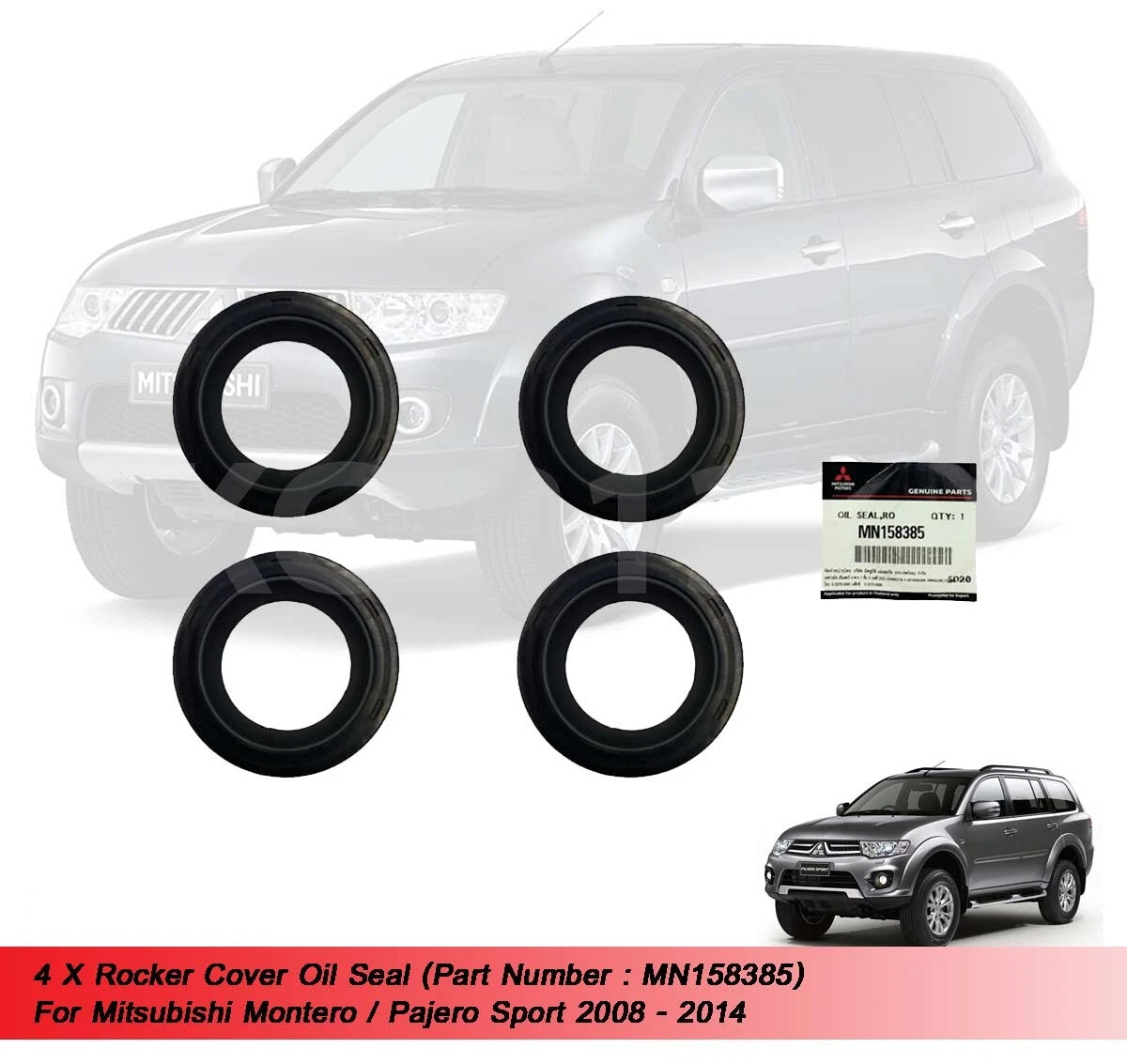 4 x Rocker Cover Oil Seals for Mitsubishi Montero Pajero Sport (2008-2014)
