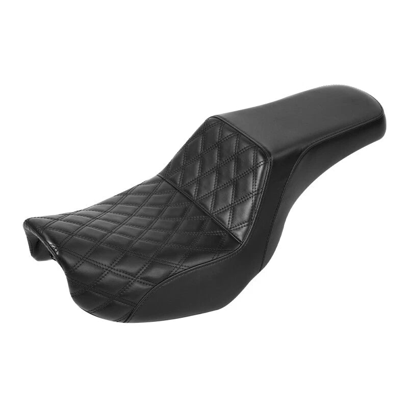 Black Driver Passenger Seat for Harley Dyna Fat Street Bob Wide Glide (06-17)