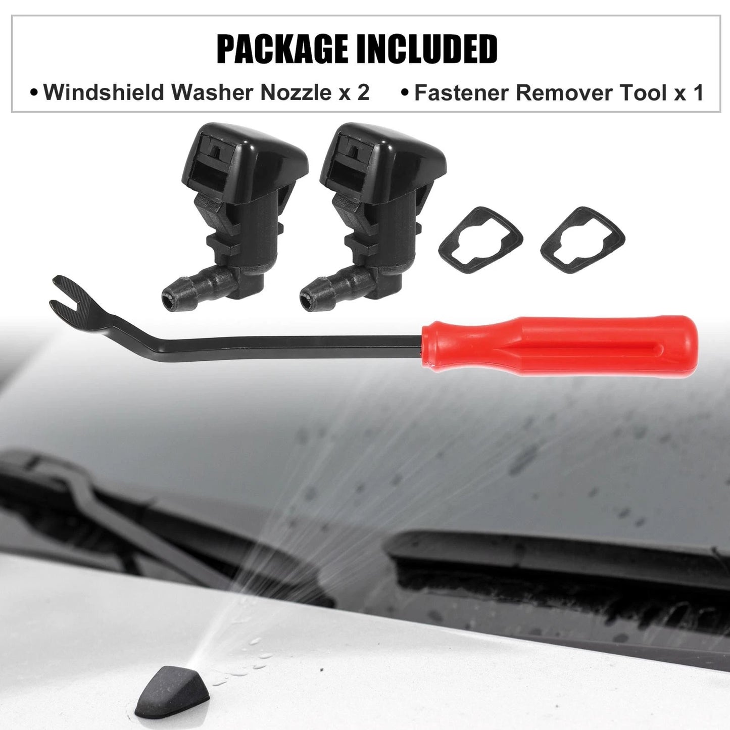 5 x Front Windshield Washer Nozzle Spray Jets for Ford Edge (2015-2023)