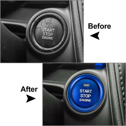 2 x Blue Engine Start Push Button Cover Rings for Mazda 3, 6, CX-5 (2014-2023)