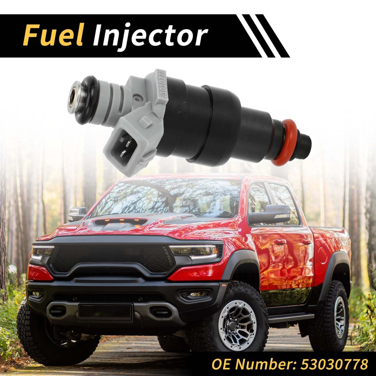 Fuel Injector for Dodge Ram 1500 1996-1999 1 x Hole Black 1 Pc
