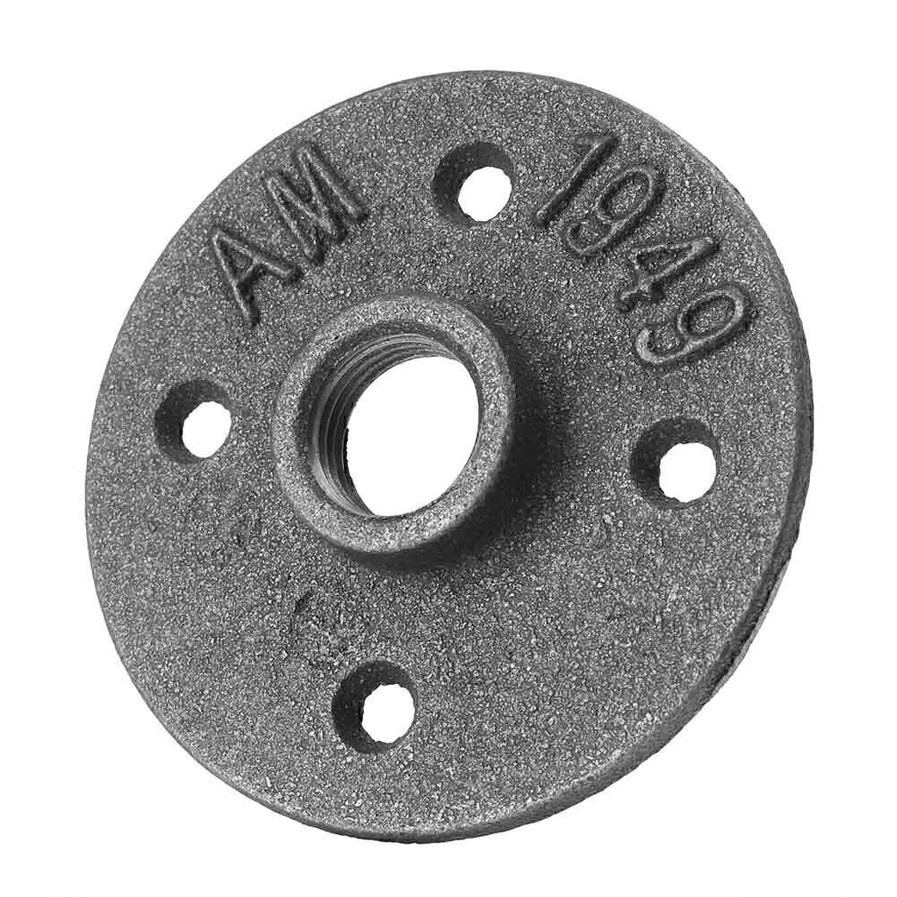 10 x 1/2" Malleable Iron Floor Flange Pipe Fittings for Wall Mount Black