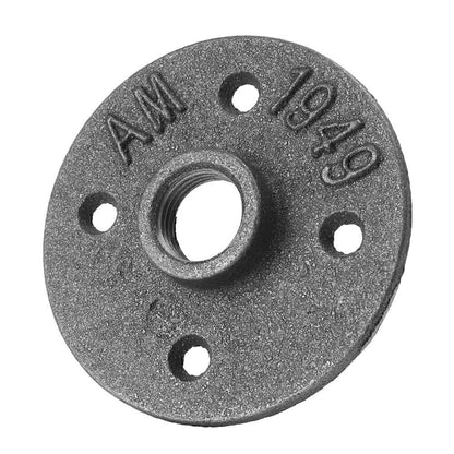 10 x 1/2" Malleable Iron Floor Flange Pipe Fittings for Wall Mount Black