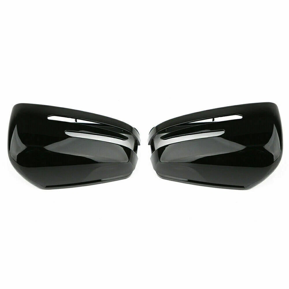 4PC Black Rearview Mirror Covers & Turn Signal Lights for Mercedes W204 W212 W246