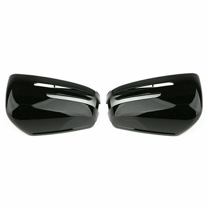 4PC Black Rearview Mirror Covers & Turn Signal Lights for Mercedes W204 W212 W246