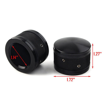 Black CNC Front Axle Nut Cover Caps for Harley Sportster Softail Road King