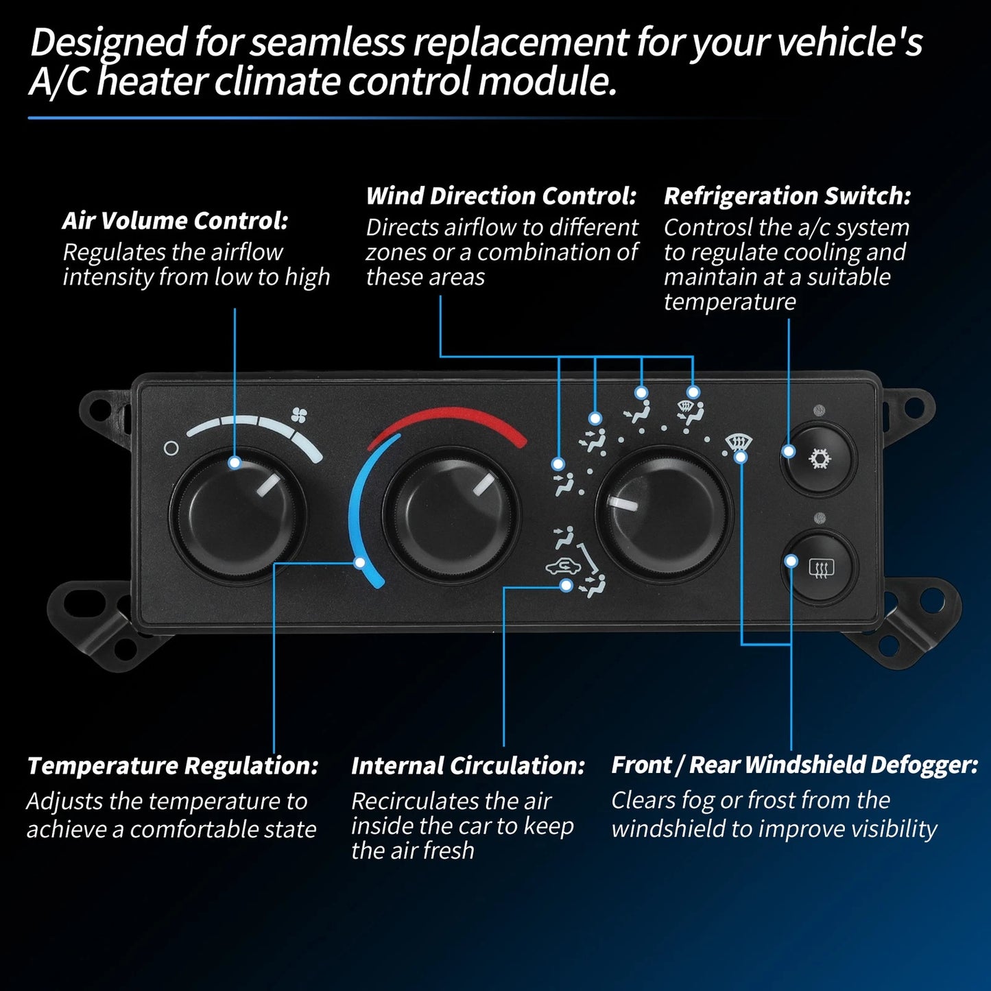 A/C Heater Climate Control Module Panel Ram 1500 2500 3500 Pickup (2006-2008)