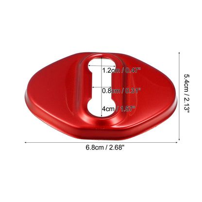 4 Pcs Door Lock Latch Covers for Ford Focus (2019-2021) Red