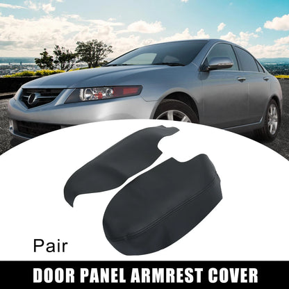 Pair Front Door Cover Trim Armrest Cover Pad for Acura TSX Black (2010-2014)