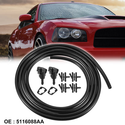 2 x Windshield Washer Nozzles & 1.8m Hose Kit for Dodge Neon (2000-2005)