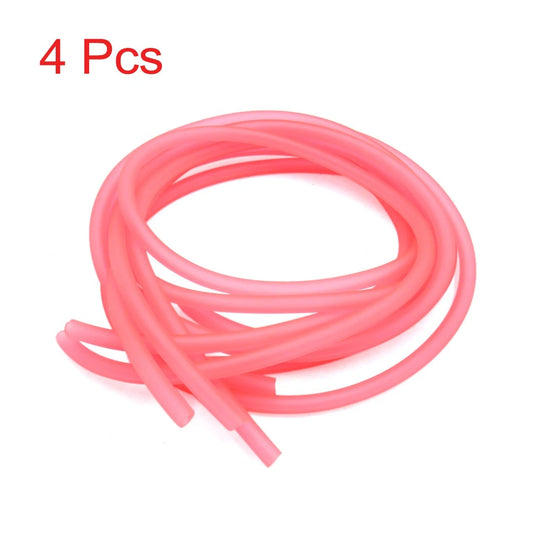 4Pcs Pink 4.5mm Inner Dia Silicone Oil Hose Petrol Tube Pipe for Motorcycle
