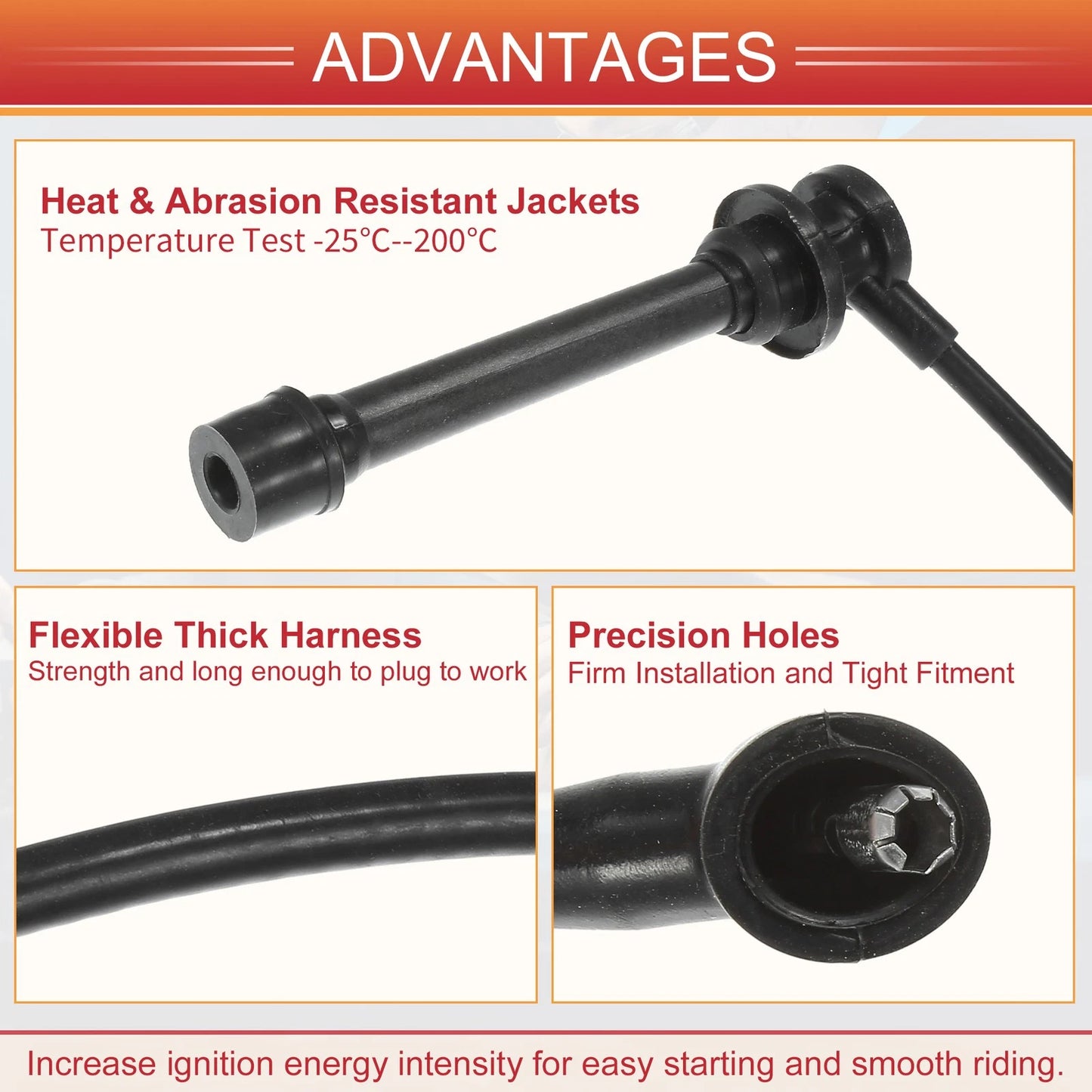 4 Pcs Spark Plug Wire Ignition Coil Cable for Nissan Frontier (2005-2023)