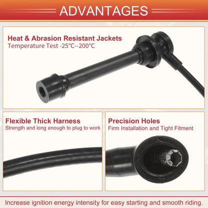 4 Pcs Spark Plug Wire Ignition Coil Cable for Nissan Frontier (2005-2023)