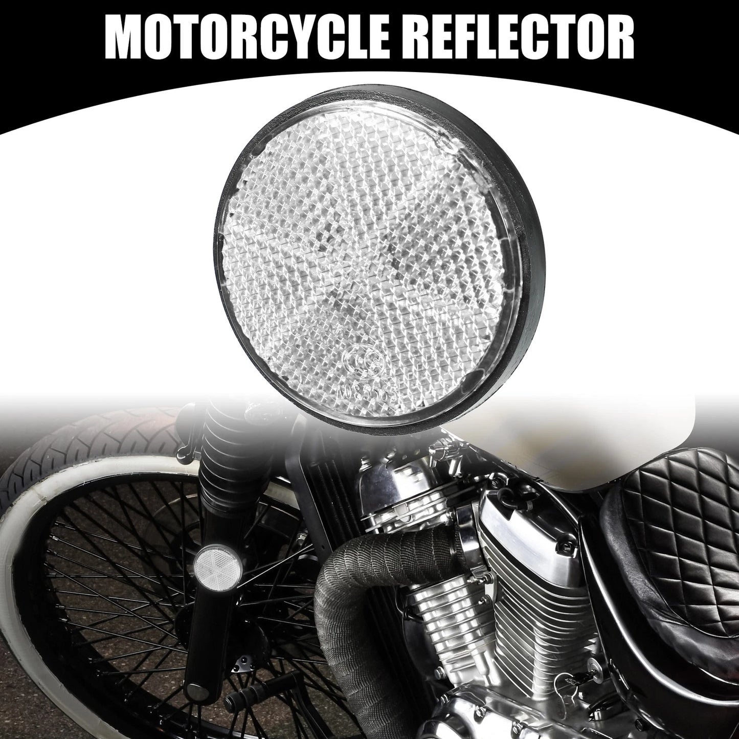 6 x Universal Reflector Round White 2.20x0.31 for Motorcycle