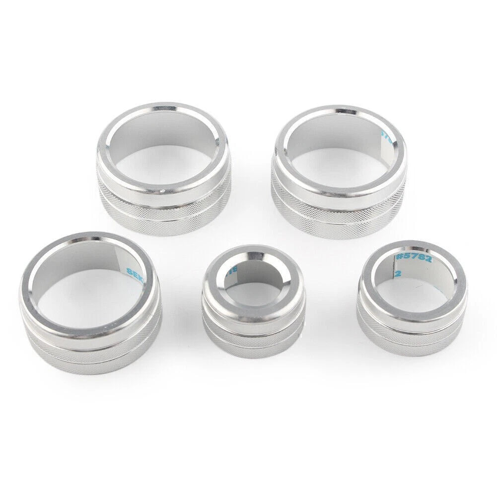 Silver Air Conditioning Audio Button Switch Knob Covers for Toyota Camry (2018)