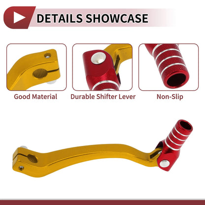 Folding Motorcycle Gear Shifter Lever Gold Tone Red Silver Tone for Kayo T6