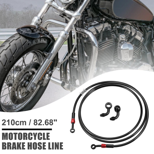 Brake Hose 28 90 Degree Braided Line Clutch Tube Black for Motorcycle