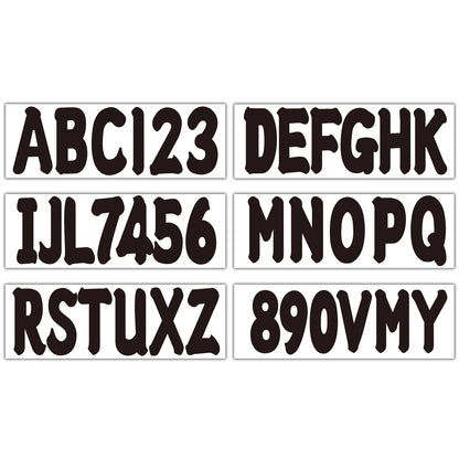 Custom Boat Registration Numbers Decals 4 Sets A-Z & 0-9 - Black