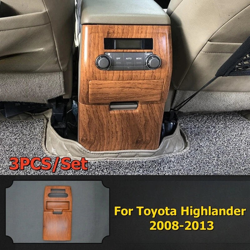 Wood Grain AirVent Anti-Kick Panel Cover Trim for Toyota Highlander (2008–2013)