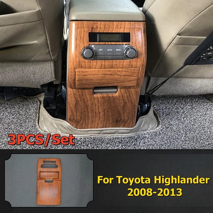 Wood Grain AirVent Anti-Kick Panel Cover Trim for Toyota Highlander (2008–2013)