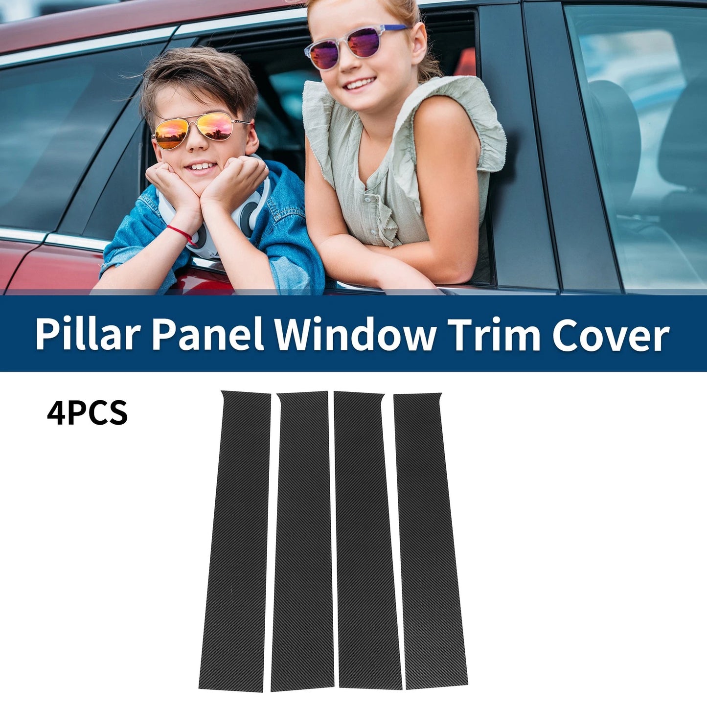 4pcs Pillar Window Trim Carbon Fiber for Chevrolet Silverado (2014 - 2018)