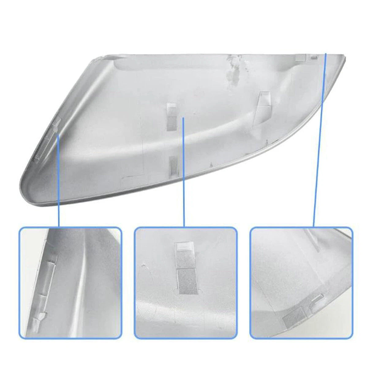 Silver Left Driver Side Rearview Mirror Cap Cover for Honda Civic (2016-2020)
