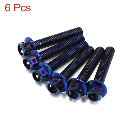 6pcs M6x35 Titanium Alloy Hex Bolts for Motorcycle