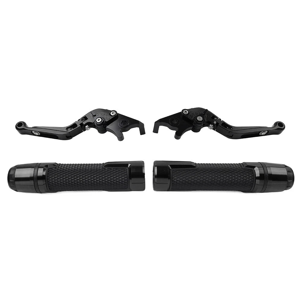 Black Extendable Brake Clutch Levers Grips Set for BMW G310R G310GS (2017-2023)