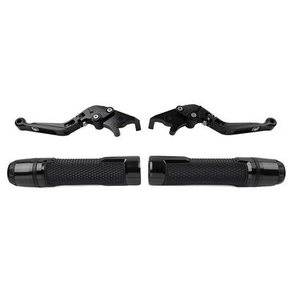 Black Extendable Brake Clutch Levers Grips Set for BMW G310R G310GS (2017-2023)