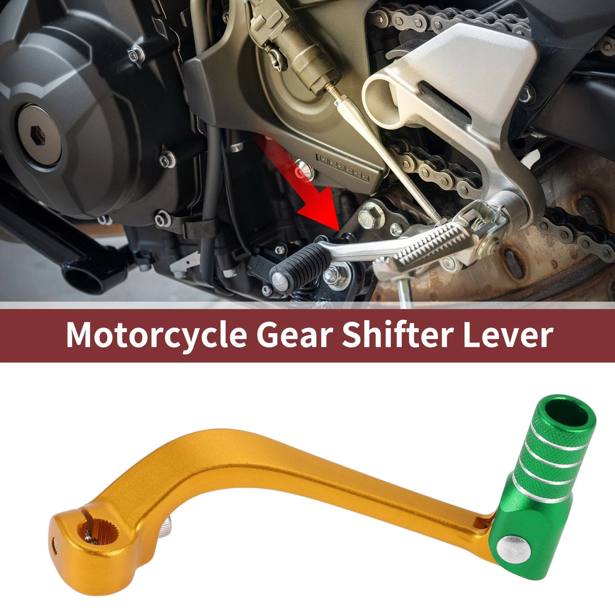 Folding Motorcycle Gear Shifter Lever for Honda CRF110F (2013-2018) Green