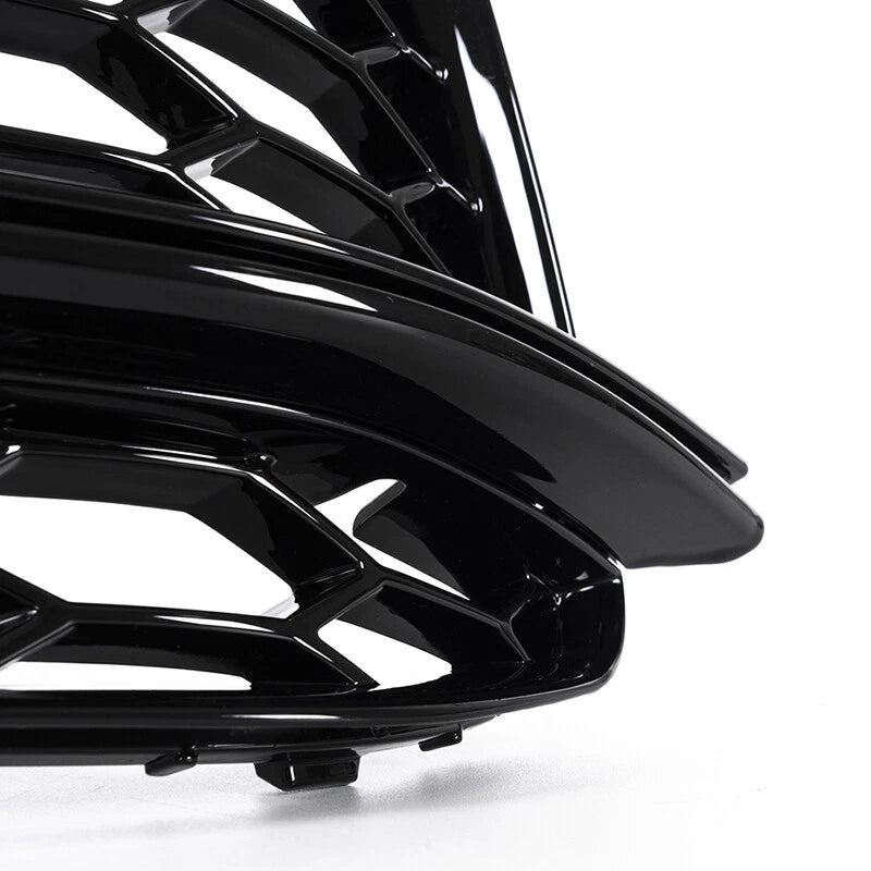 Black Front Bumper Fog Light Grilles Covers for 2013-2016 Audi A5 S-Line S5