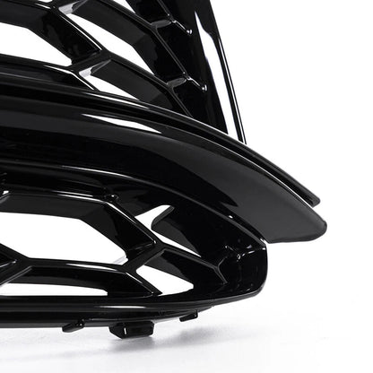 Black Front Bumper Fog Light Grilles Covers for 2013-2016 Audi A5 S-Line S5