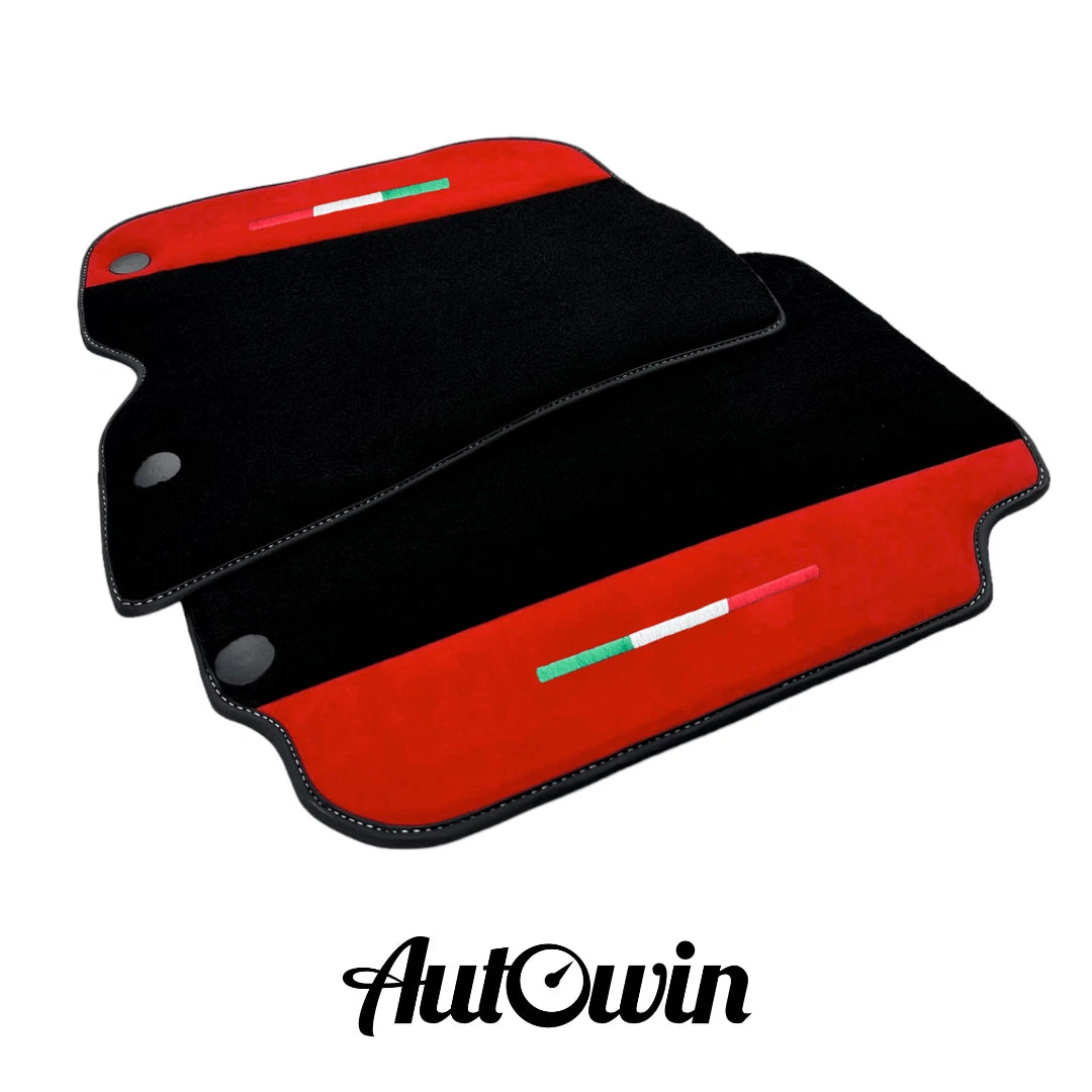 Car Mats for Ferrari 812 Superfast with Red Alcantara Leather (2017-2023)