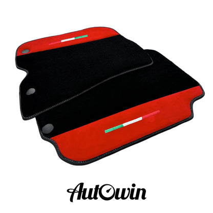 Car Mats for Ferrari 812 Superfast with Red Alcantara Leather (2017-2023)