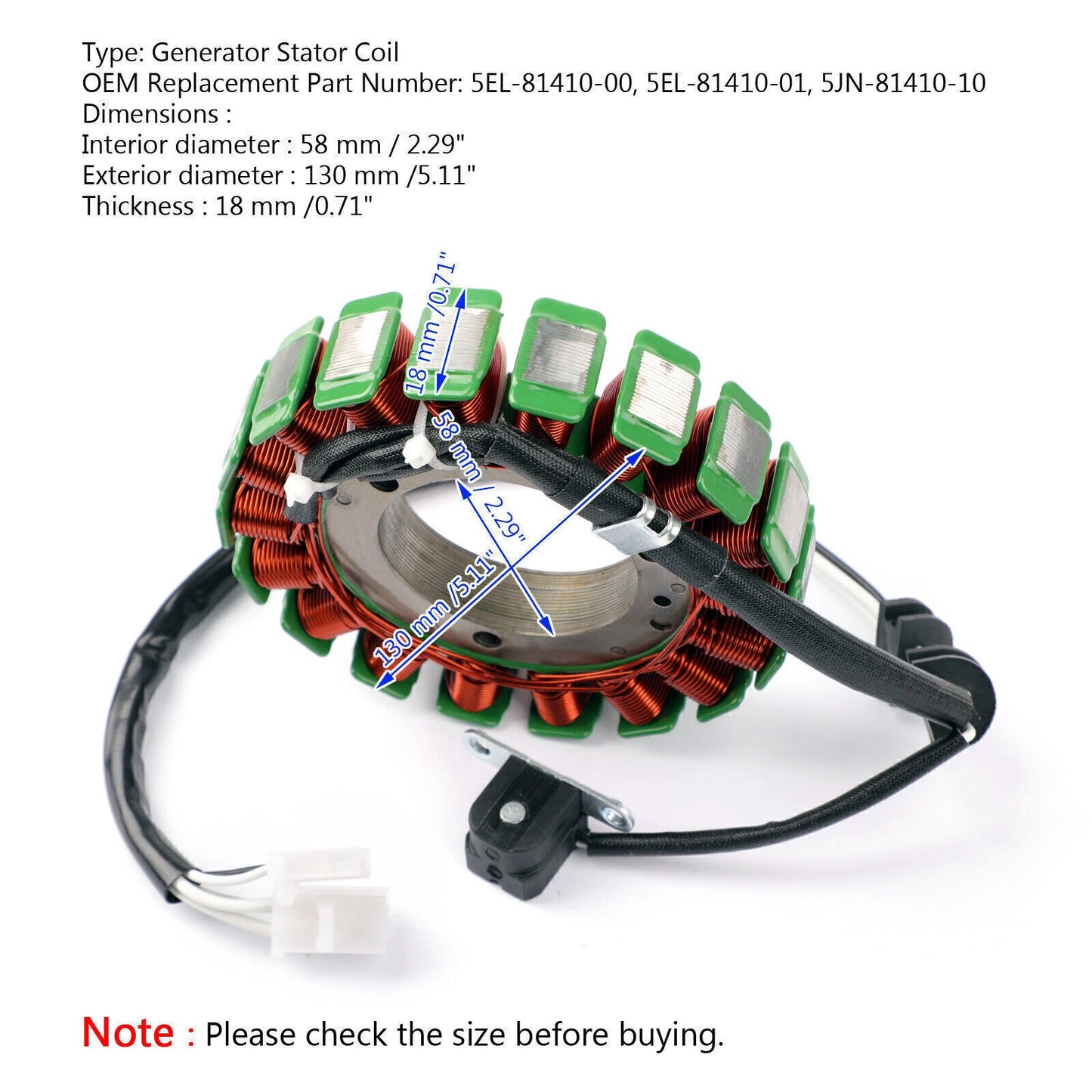 Stator Coil for Yamaha XVS1100 VStar (2000-2009)