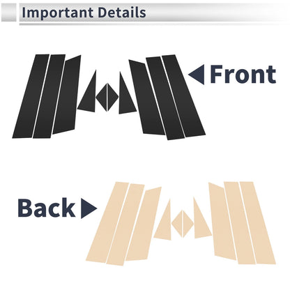 10 Pcs Black Door Pillar Window Trim for Mazda CX-8 (2018-2023)