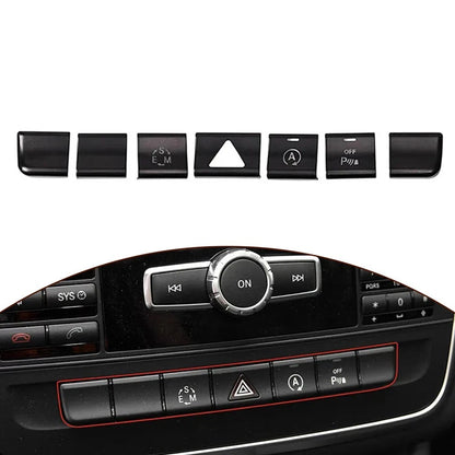 Center Console Button Trim Sticker 7Pcs for Mercedes-Benz