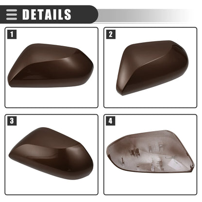 Left Side Mirror Cover Cap for Toyota Camry 2.5L L4 (2018-2023) Brown