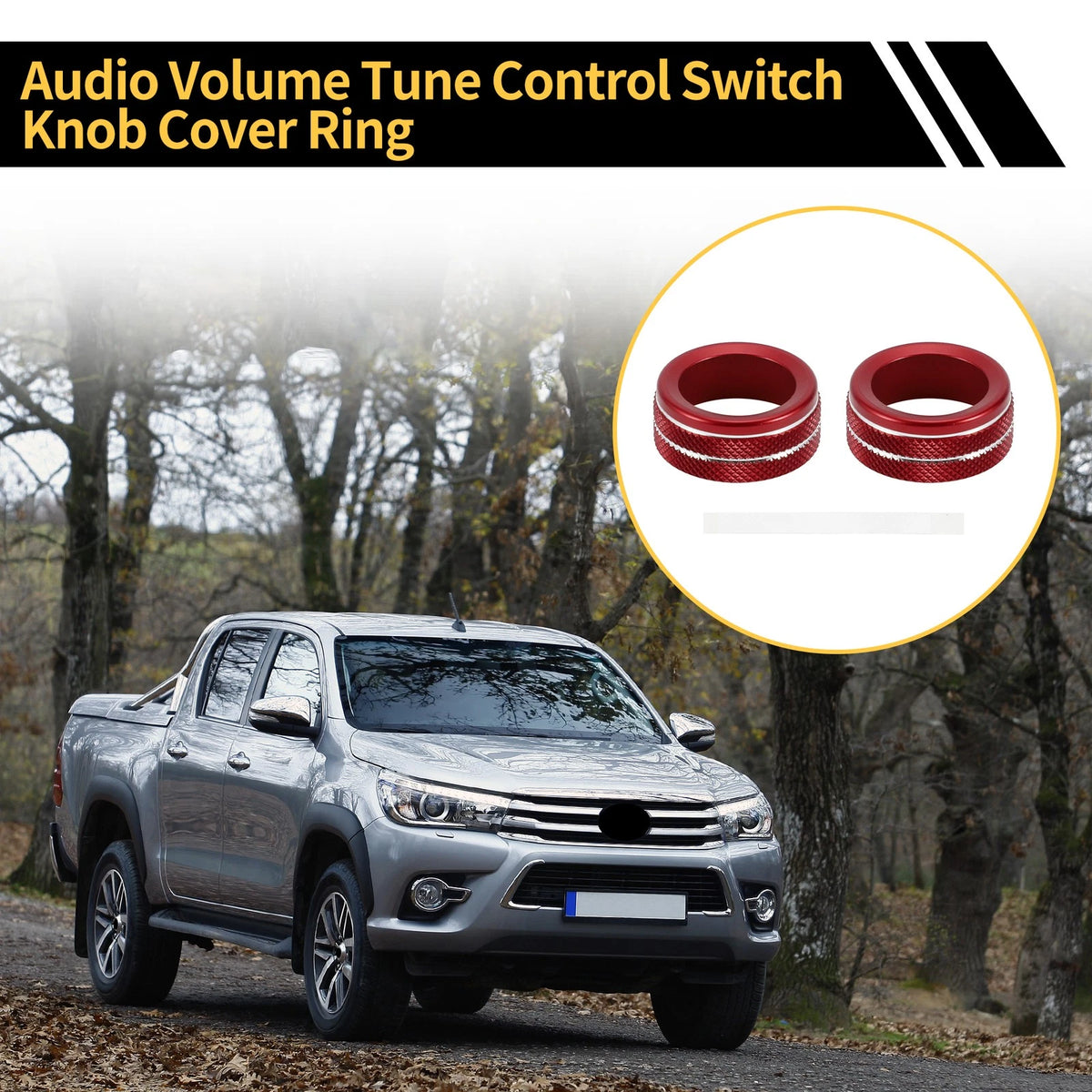 Audio Volume Tune Switch Knob Cover Ring for Toyota Tacoma (2020-2023) Red