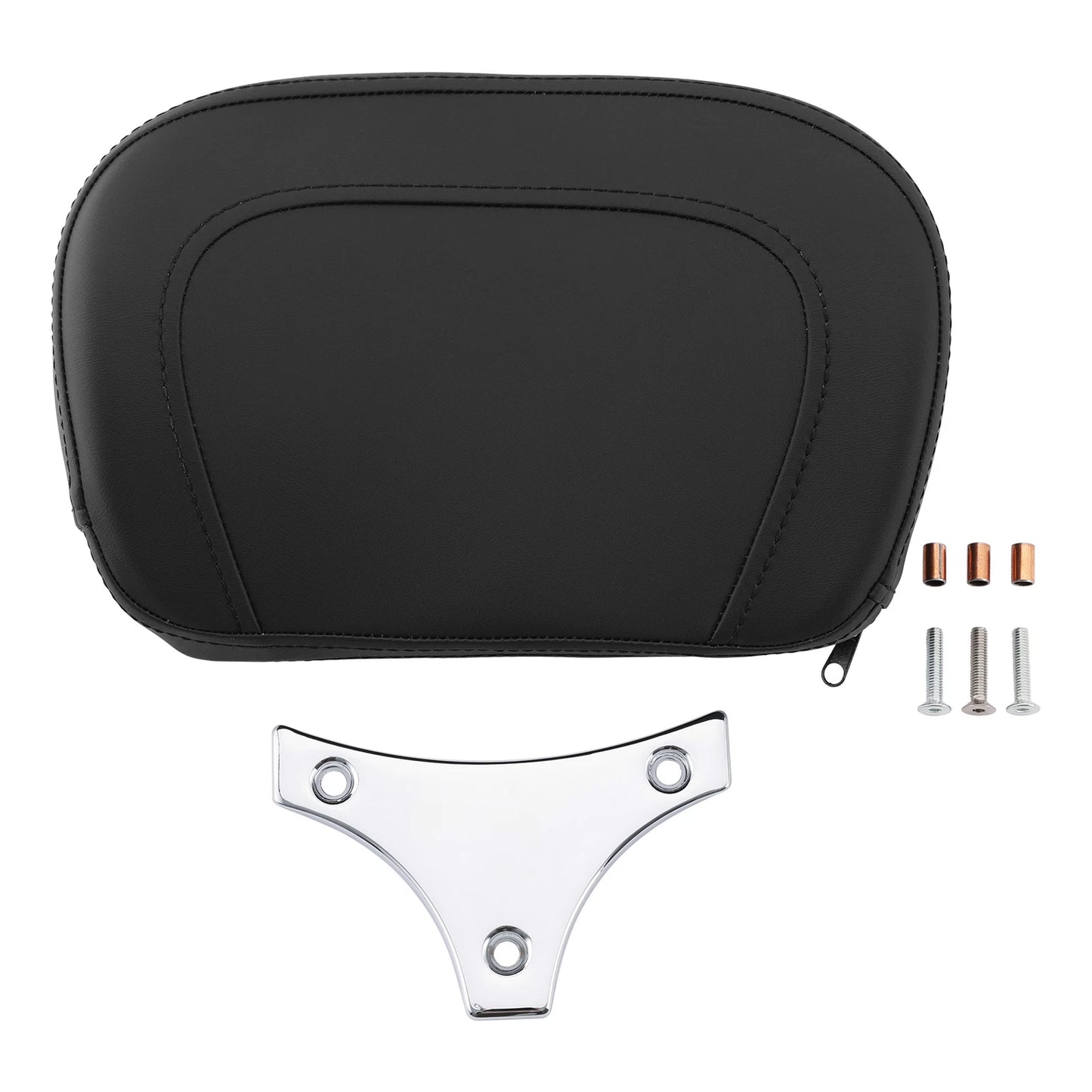 Black PU Leather Sissy Bar Backrest Pad Bracket for Harley Touring (1997-2024)