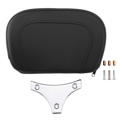 Black PU Leather Sissy Bar Backrest Pad Bracket for Harley Touring (1997-2024)