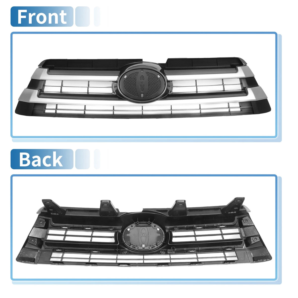 Front Upper Hood Bumper Grille for Toyota Highlander (2017-2019) Black