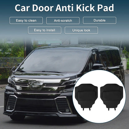 Leather Car Door Anti Kick Pad Sticker for Toyota Vellfire Alphard 40 Black