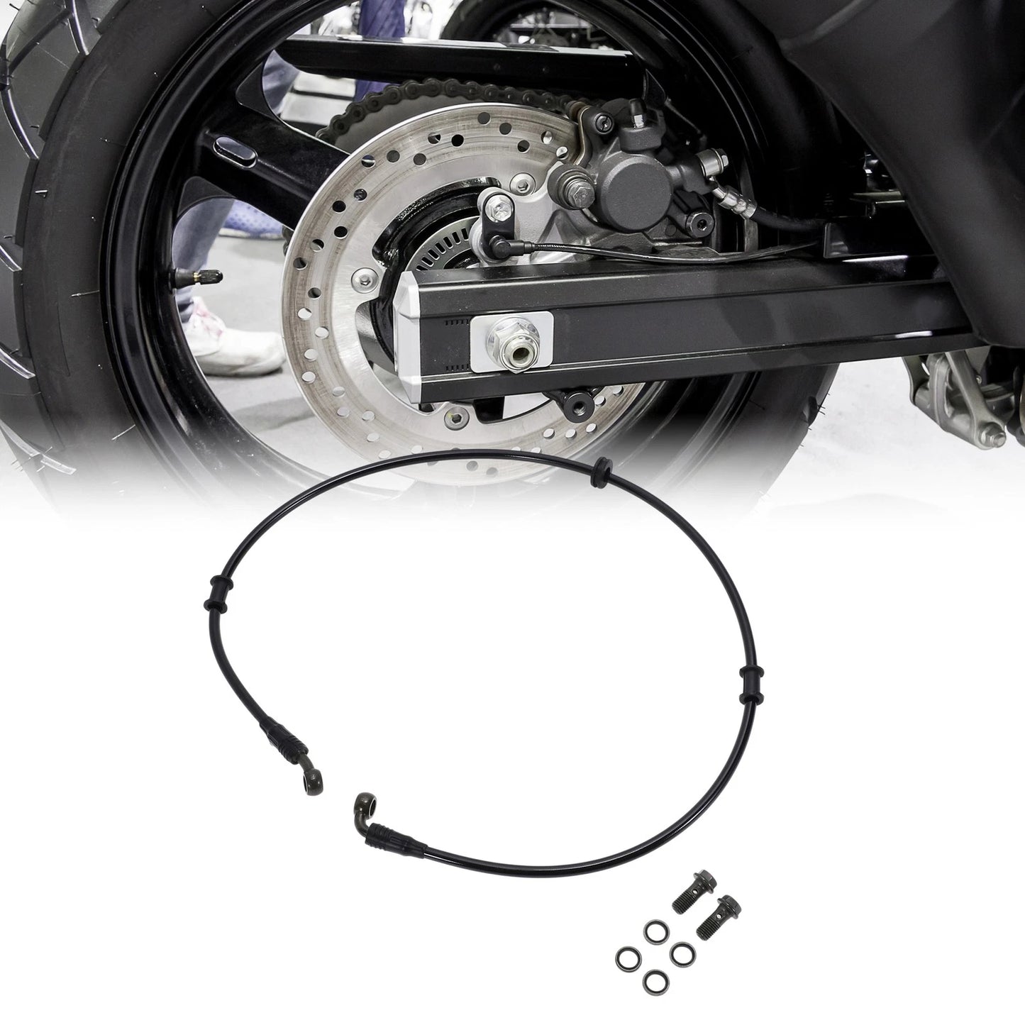 100 cm Motorcycle Brake Clutch Hose Line Nylon PU SS Wire Braid for Motorcycle