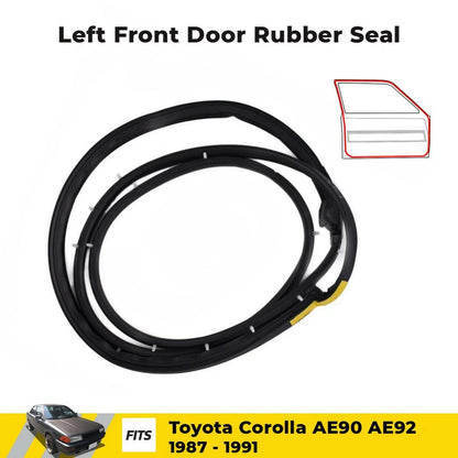 Door Rubber Seal Weatherstrip L-F Fits Toyota Corolla AE90 AE92 4D 1987-91 D10