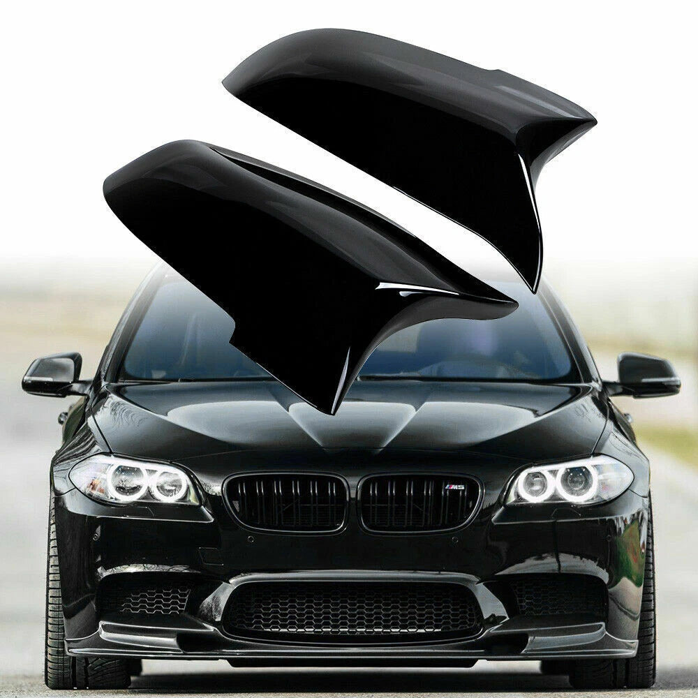 Gloss Black Side Mirror Cover Caps for 2014-2018 BMW 5 Series F10 F11 F18