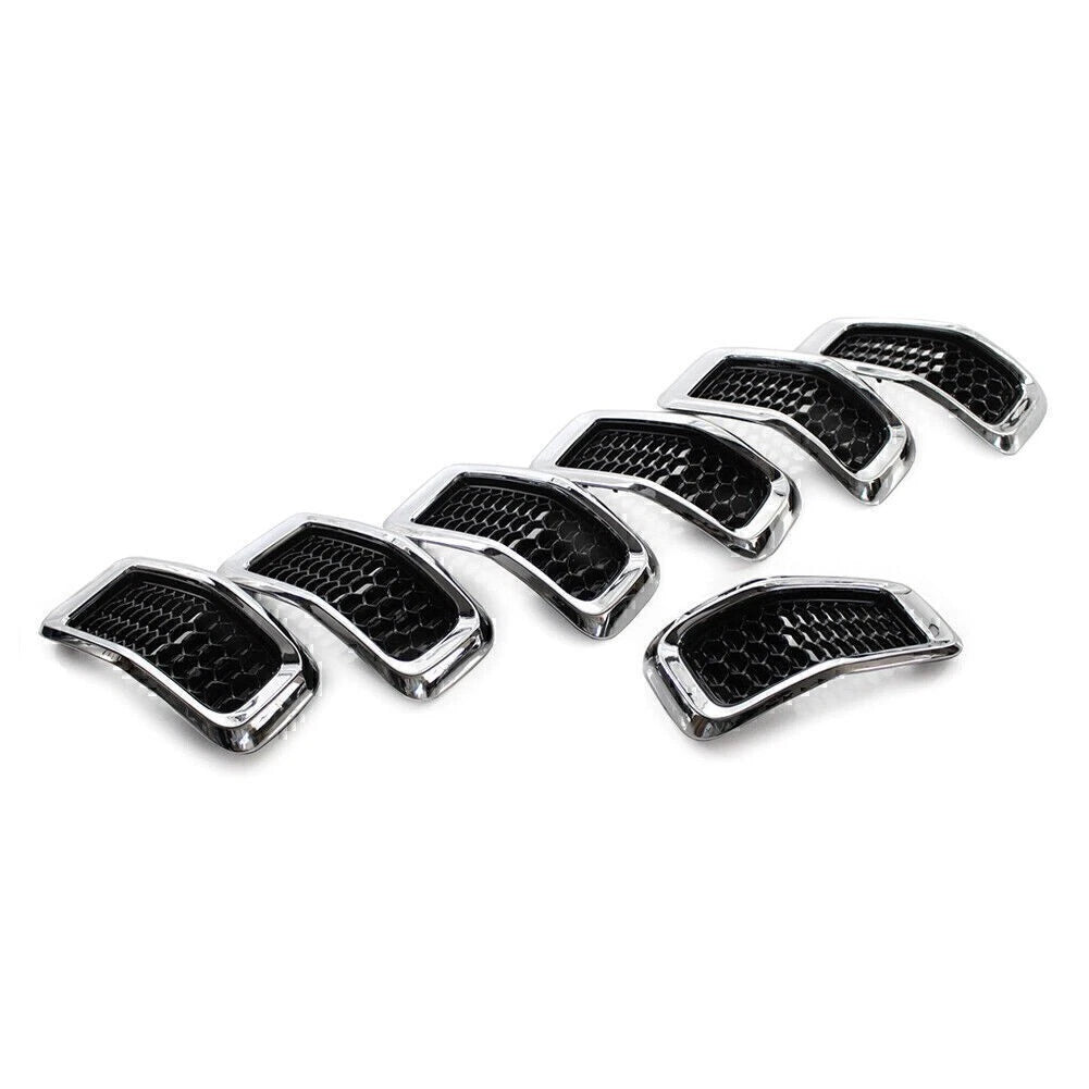 Chrome Honeycomb Grille Inserts Cover Trim for Jeep Cherokee (2014-2018)