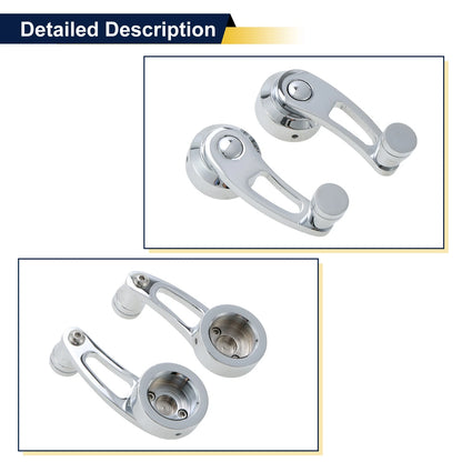 Car Door Window Crank Handle for Chevy/Ford/Chrysler - Silver Tone - 1 Set