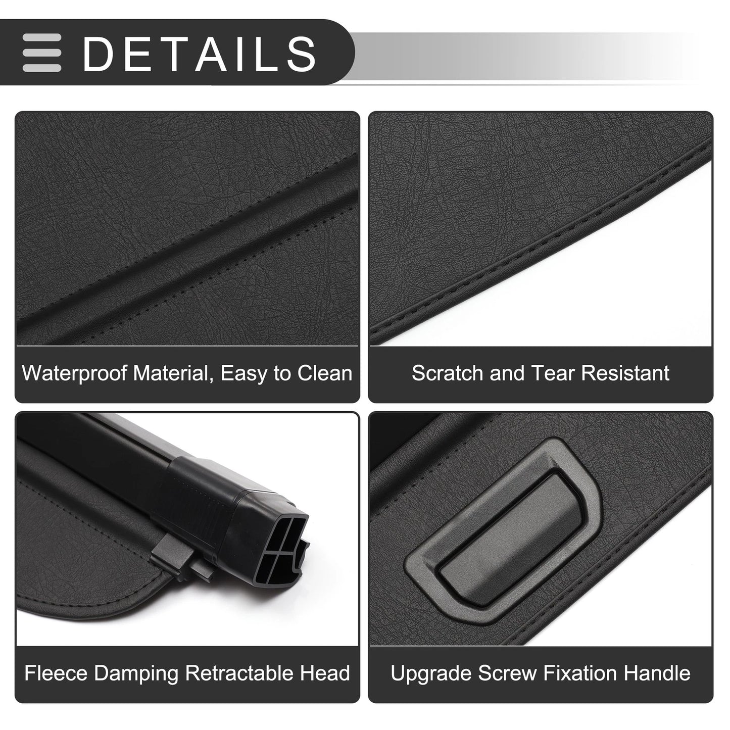 PU Retractable Cargo Cover for BMW X5 (2007-2018) Trunk Parcel Shelf Black