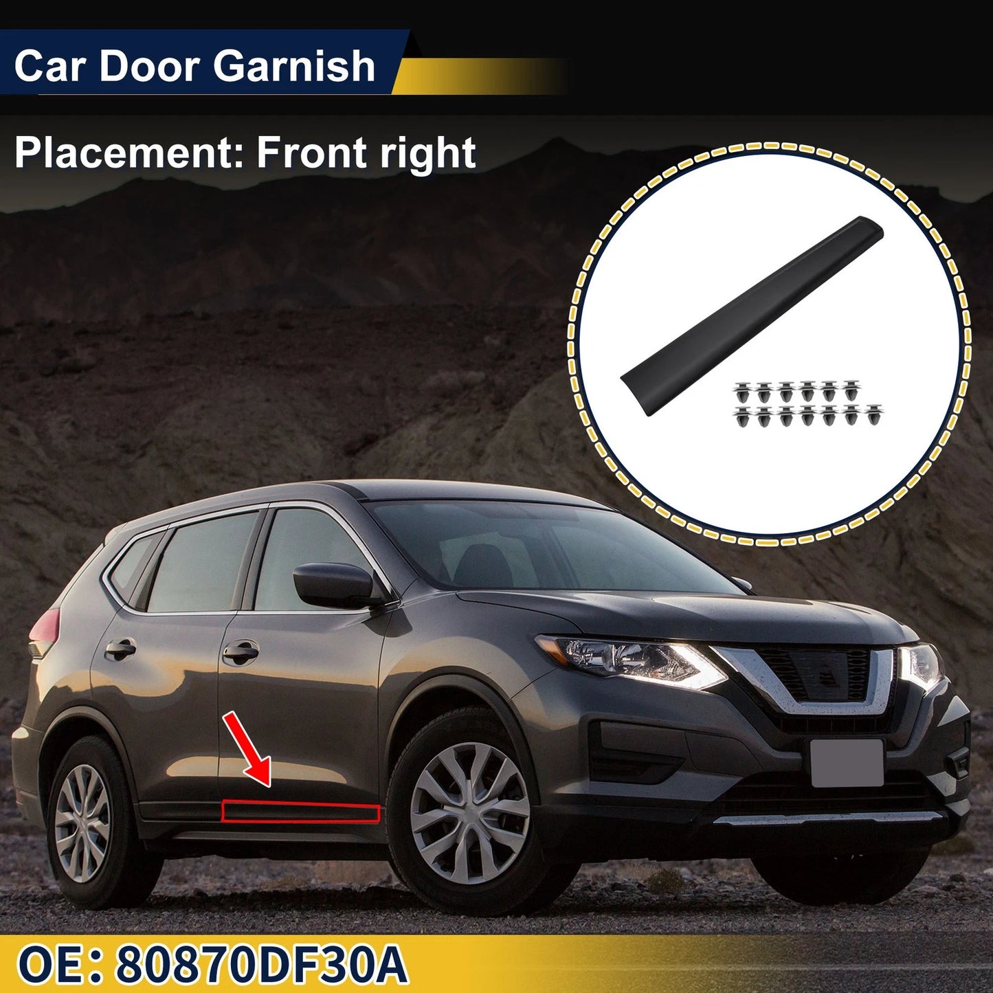 Lower Trim Door Side Front Right for Nissan Qashqai S SL SV (2007-2021)